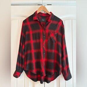 Rails‎ Hunter Diffused Cardinal Black Women's Button Down Shirt Size Medium